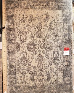 Decorative Transitional Gray Machine-Made Rug