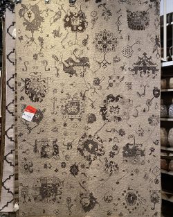 Allover design Tones of Gray Soumak Rug