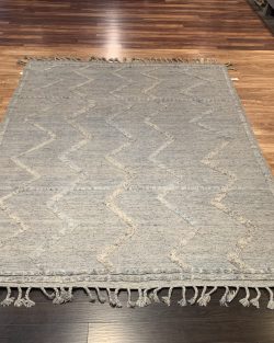 Modern Moroccan  Zig Zag Hand Knotted Rug