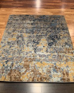 Modern Hand Knotted Abstract Wool Rug