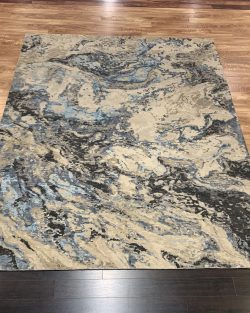 Modern Abstract Marbleized Hand Made Rug