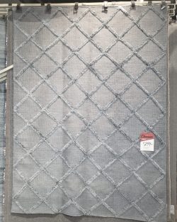 Modern Hand-Knotted Diamond Pattern Wool Pile Rug