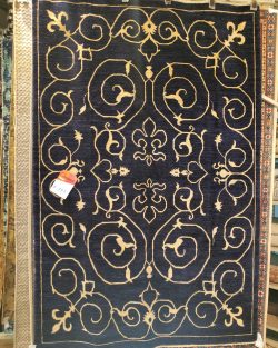 Dark Blue Modern Gabbeh Rug from Pakistan