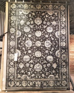 Contemporary Decorative Charcoal and Gray Rug