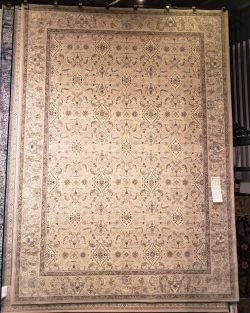 Traditional Tribal Pattern Beige Machine-Made Rug