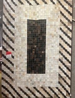 6'1" x 9' India, 100% Cowhide, Handstitched