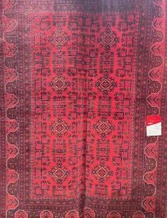 5'8" x 7'9" 100% Wool, Handknotted, Afghan, Khal Mohama Design